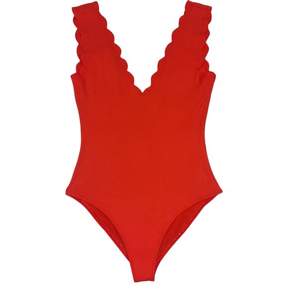 Marysia Swim Scooter Red Scallop One Piece Swimsuit Size Small - Picture 4 of 13
